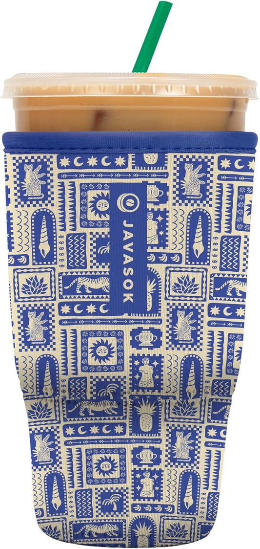 Sok It JavaSok Iced Coffee & Cold Soda Insulated Neoprene Cup Sleeve (Off the Grid, Large: 30-32oz)