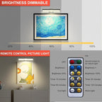 Wall Picture Lights with Remote, Dimmable Painting Light Battery Powered with 3 - Image 5
