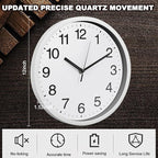 Inbagi 8 Pcs Wall Clock Large Silent Battery Operated Wall Clocks Modern Non - Image 5
