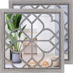 Wocred 2 PCS Square Wall Mirror, Gorgeous Rustic Farmhouse Accent Mirror by Wocred