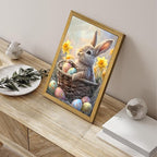 Easter Bunny Wall Art, Cute Rabbit Canvas Wall Decor Painting, Easter Eggs - Image 4