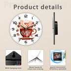 Watercolor Coffee Cup Wall Clock - Image 3