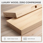 Homeforia 18 inch Natural Floating Shelf, High End Solid Real Wood 18inch Small - Image 3