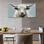 Wall Art Freedom Highland Cow Painting Wild Animal Cattle Canvas Art Wall Decor - Image 5