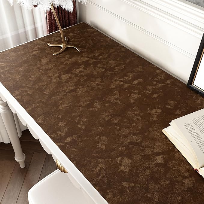 Wallercity Deep Brown Velvet Peel and Stick Wallpaper Self Adhesive Felt Sheets - Image 4