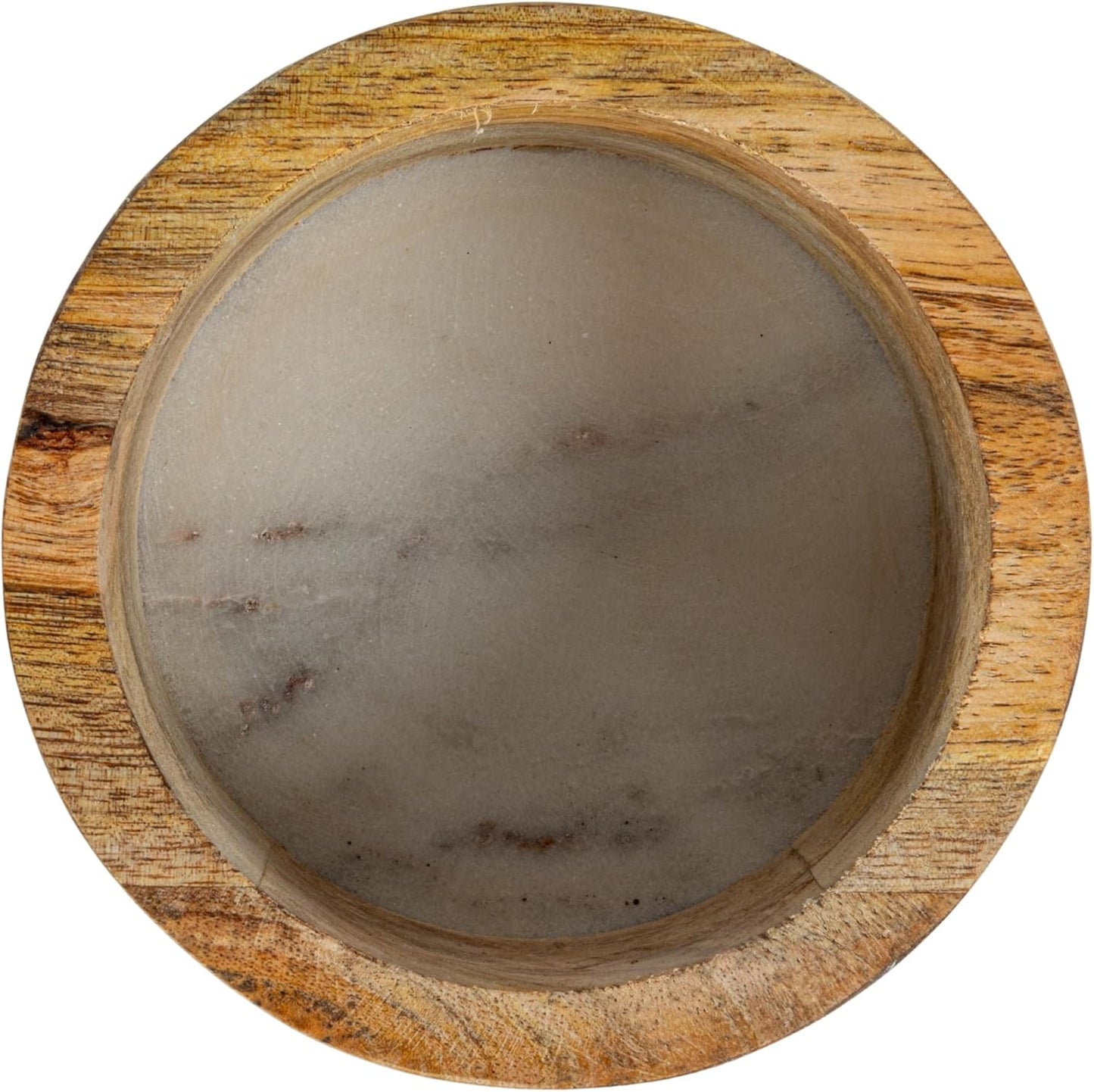 Creative Co-Op Mango Wood and Marble Bottle Holder (Pack of 8)