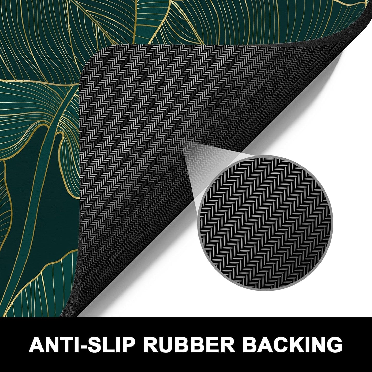 Rnivvi Dish Drying Mat for Kitchen Counter, 16 x 18" Boho Theme Absorbent Heat Resistant Drying Pad with Non-slip Rubber, Coffee Bar Mats for Dish Rack Kitchen Decor Accessories, Tropical Palm