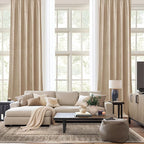 NICETOWN Beige Velvet Room Darkening Curtains, Home Decor Light Blocking - Image 9