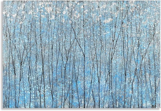 Yihui Arts Blue Tree Canvas Wall Art - Image 3