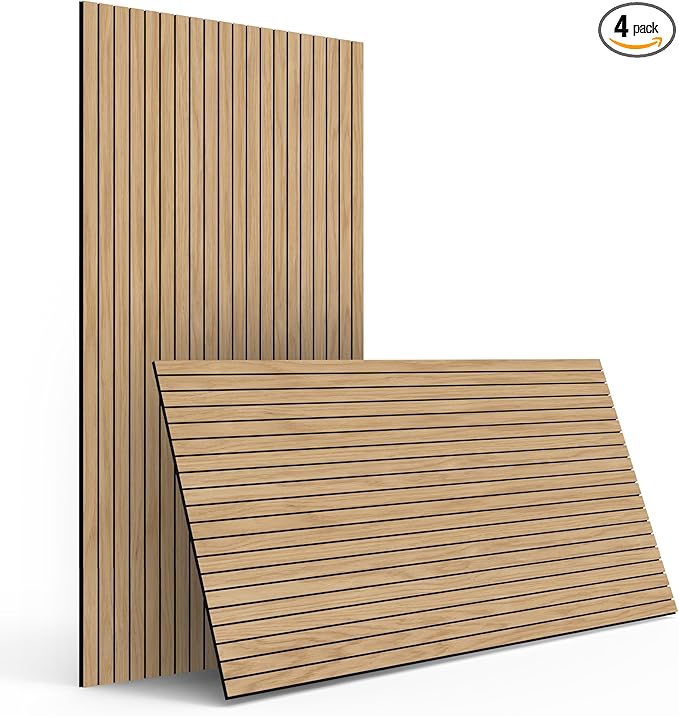 4-Piece Wood Slat Wall Panel for Interior Wall Decor Noise Cancelling 47.2" x by premiumqualitypeelandsticktile