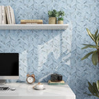 Livelynine 15.8x394 Blue Fabric Peel and Stick Wallpaper - Image 2