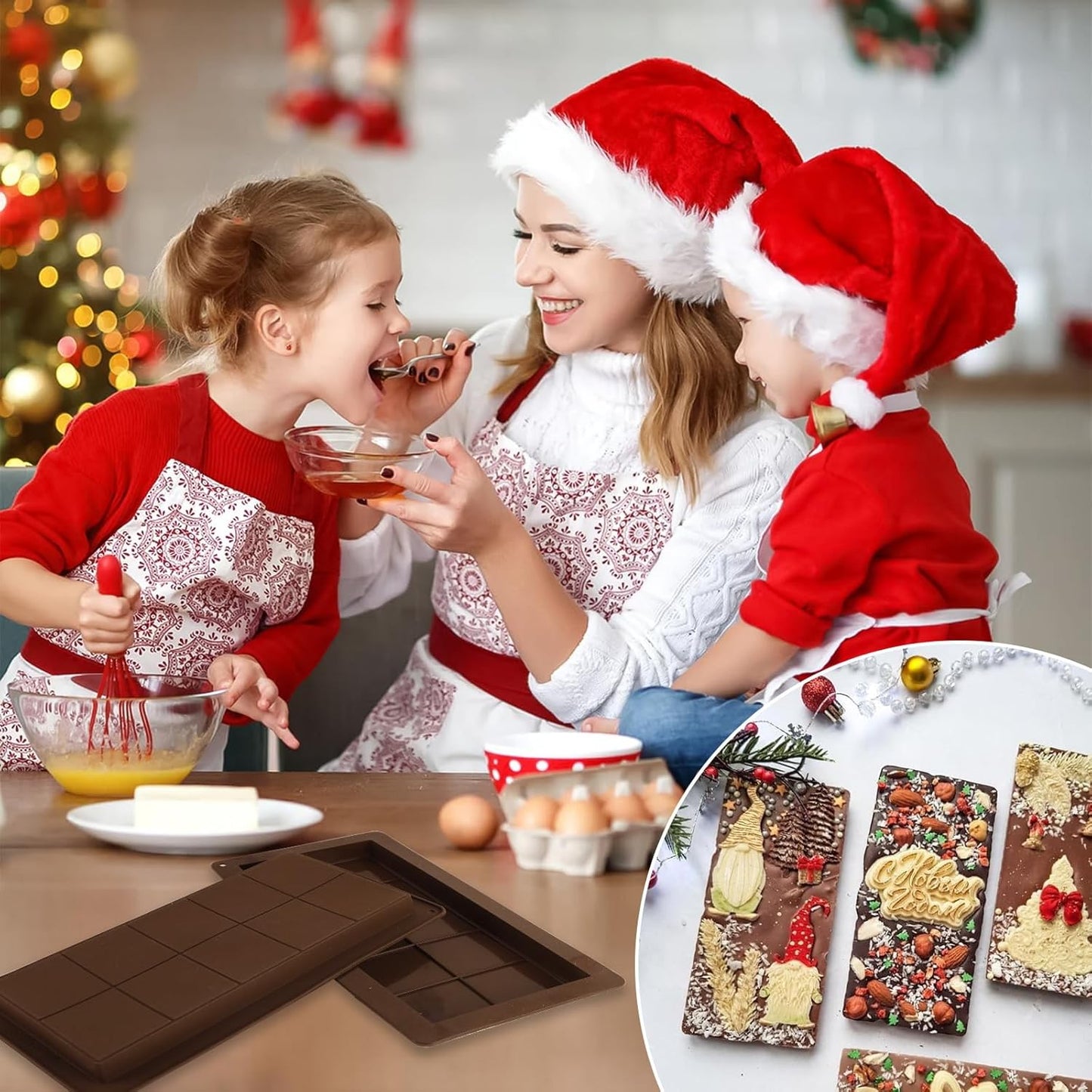 Yisquar Chocolate Bar Mold 2 Pack Dubai Mold 1 Inch Deep Silicone Chocolate Form Thick Candy Bar Form for Filling Pistachio DIY Chocolates Snacks