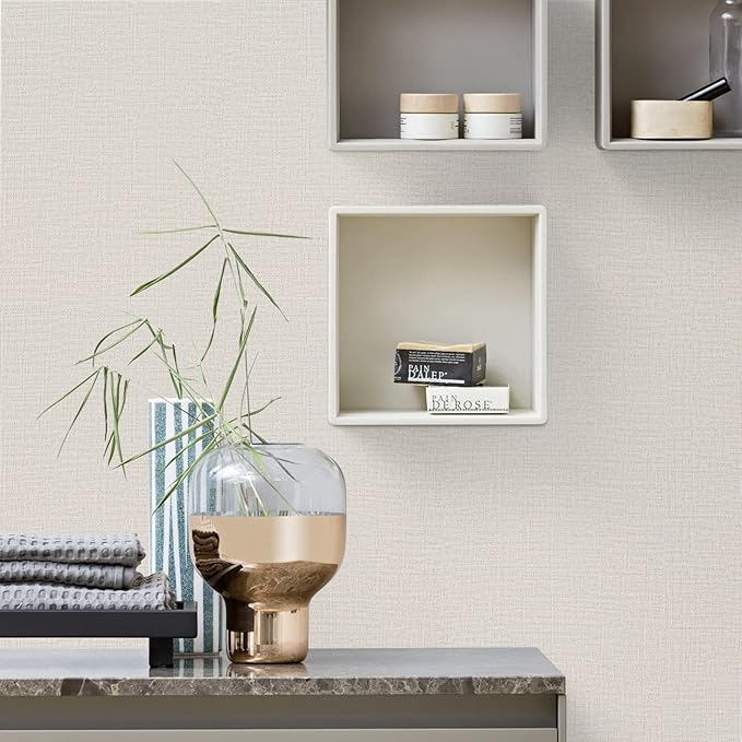 TANONE Contact Paper Peel and Stick 23.6" W X276 L, Grasscloth Wallpaper Self - Image 5