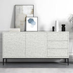 Grey Grasscloth Peel and Stick Wallpaper, Vintage Textured Contact Paper 15.75" - Image 7