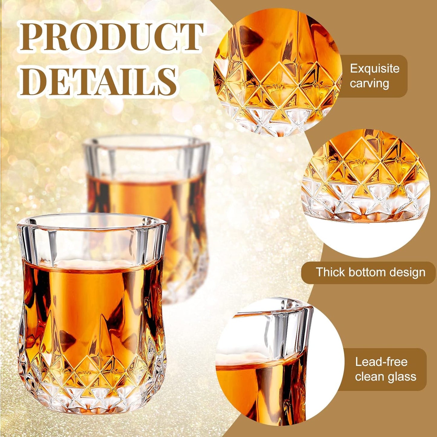 Meanplan 1.7oz Mini Shot Glasses Set Tasting Glasses Heavy Base Clear Shot cup Cute Cordial Mini Wine cups for Serving Whiskey, Wine, Juice(36 Pcs)