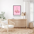 jkahh Pink Disco Ball Cherry Poster Retro Funky Preppy Fruit Wall Art Trendy - Image 5