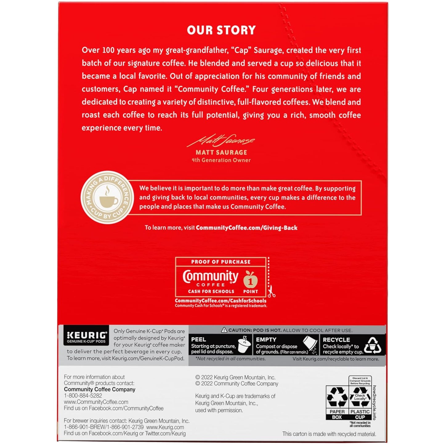 Community Coffee House Blend 96 Count Coffee Pods, Medium Dark Roast, Compatible with Keurig 2.0 K-Cup Brewers, 24 Count (Pack of 4)