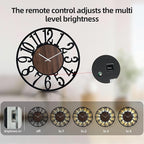 LEIKE Large Wall Clock 32'' Lighted Rustic Wood Clock - Image 3
