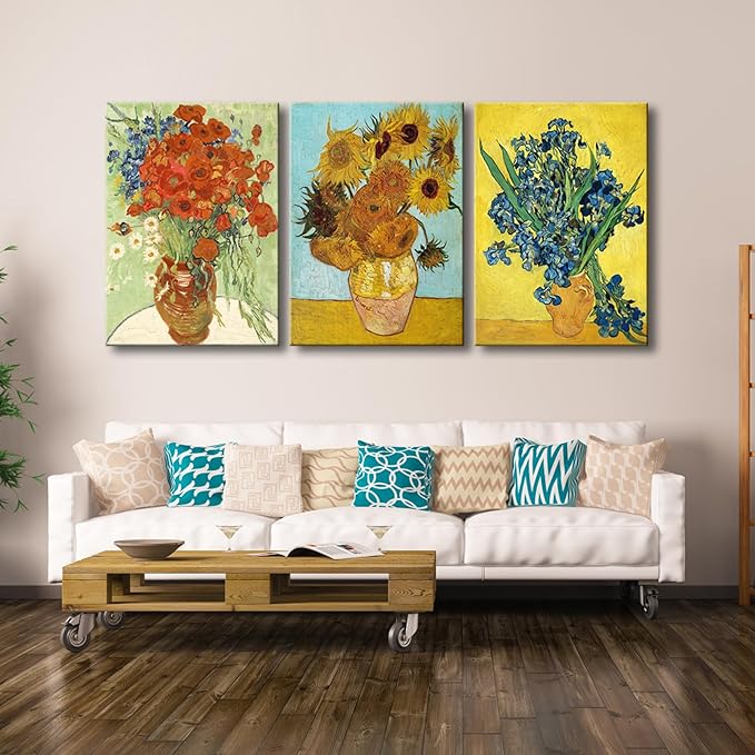 Wieco Art Large 3 Panels Canvas Prints of Vincent Van Gogh Paintings - Image 3