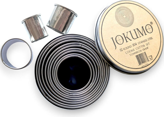 12 Piece Plain Round Pastry/Cookie Cutter Set Heavy Duty Commercial Grade 18/8 304 Stainless Steel - Metal Marked Size – Perfect For Cooking Enthusiast