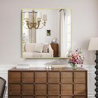 KOCUUY Gold Bathroom Mirror, HD Tempered Glass, Anti-Rust Frame, Modern Design - Image 3