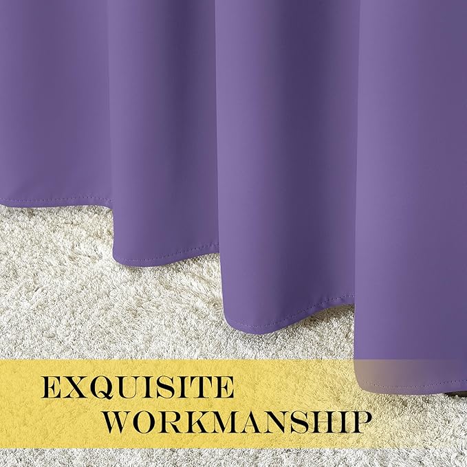 NICETOWN Lilac Purple Blackout Curtains 84 inch Length, Grommet Top Room - Image 4