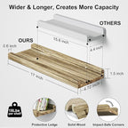 Love-KANKEI Floating Shelves Wall Mounted Set of 2, 17 Inch Rustic Wood Wall - Image 3