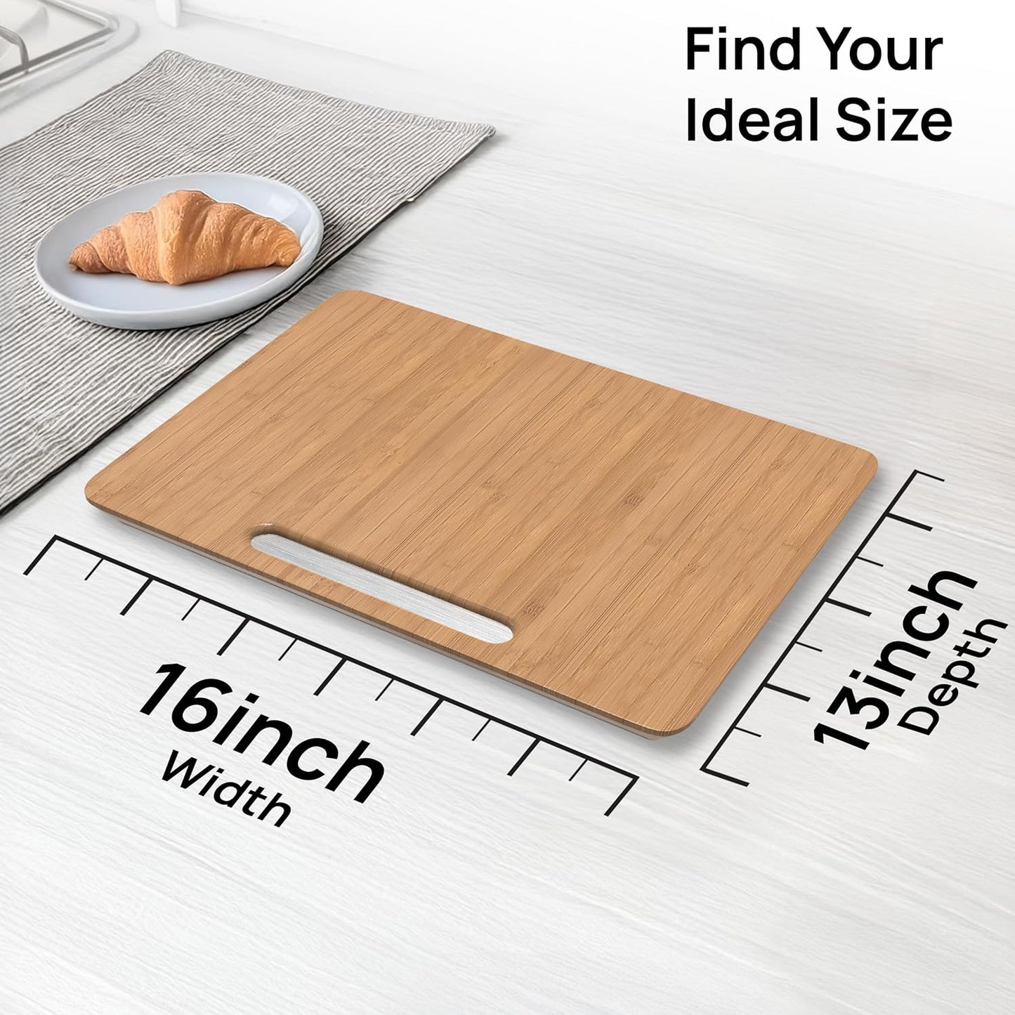 Ibyx Elegant Sliding Tray for Your Coffee Maker & Heavy Kitchen Appliances - Sturdy, Slides Easily from Under The Cabinet (Natural, 16" W x 13" D)