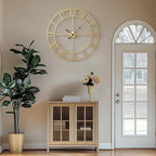 Cuspin 36 Inch Large Gold Wall Clock, Battery Operated Silent Non Ticking Metal - Image 2