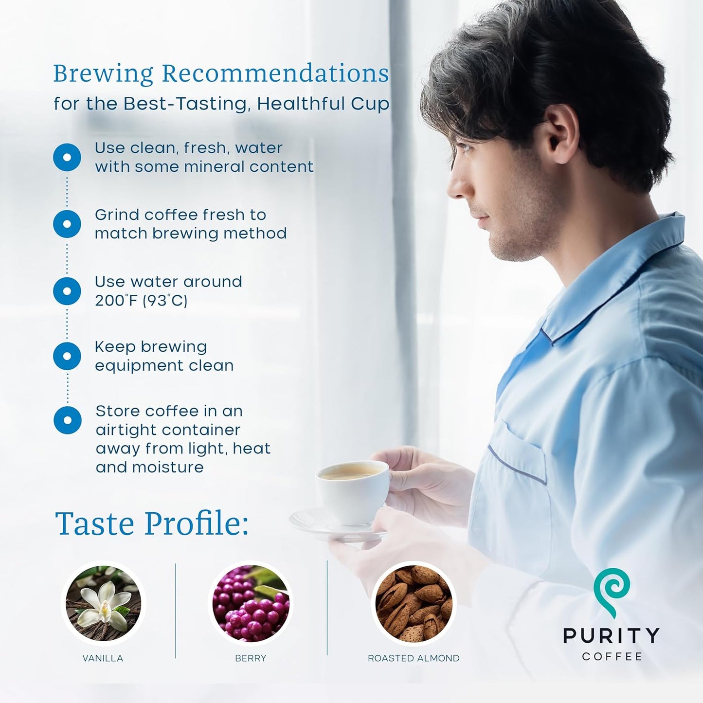 Purity Coffee BALANCE 2/3 Decaf Medium Roast Ground Coffee (12oz Bag) - Specialty-Grade Mountain Water Processed Decaf + Regular Arabica Blend- USDA Certified Organic Decaffeinated - Third Party Tested for Mold, Mycotoxins, Pesticide Residue