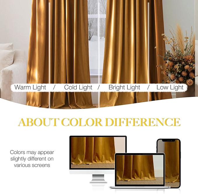 NICETOWN 96 inch Warm Velvet Blackout Curtains - Image 4