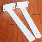 8 Pack - 10 inch White Hidden L Shelf Bracket Iron Floating Shelf Brackets - Image 2