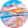 Sea Beach Blue Sky Sand 10 Inch Wooden Wall Clock by EZXZZ