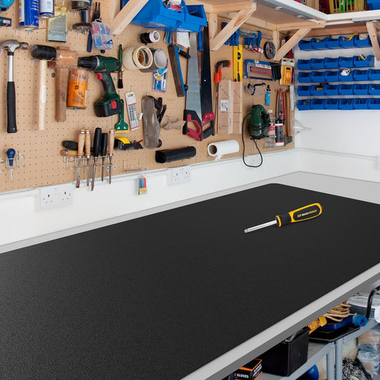 Black Plastic Table Cover Protector, 36" x 72" Waterproof Easy Flat PVC Desk Pad Mat, 1.5mm Thick Rectangle Vinyl Table Top Protector for Dining Room Table, Office, Dresser