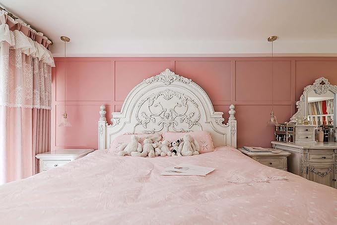 Dimoon 236''x17.7'' Pink Peel and Stick Wallpaper Contact Paper Modern Self - Image 3