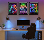 3Pcs Cool Gaming Wall Art Retro Video Gamer watercolor Posters Pictures - Image 3