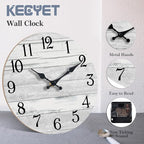 KECYET Wall Clock Battery Operated 18 Inch Large Gray Silent Non Ticking - Image 7