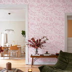 JiffDiff Floral Vintage Wallpaper Peel and Stick，Pink Rose Wallpaper Removable - Image 3