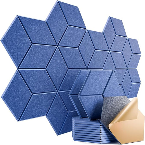 12 Pack Self-Adhesive Acoustic Panels 12" X 10" X 0.4" by Dailycooper