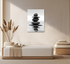Zen Canvas Wall Art Black Stacked Stone Poster Print - Image 7
