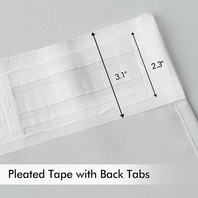 MIULEE Back Tab Light Blocking Curtains 108 Inch Long 2 Panels Set - Image 4
