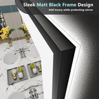 24x36 Black Framed LED Bathroom Mirror - Image 3