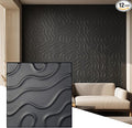 Wall!Supply - 3D Wall Panels – Flow Line Black Wall Covering - Lightweight by WallSupply
