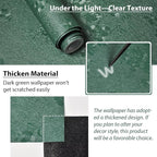 Dark Green Wallpaper Embossed Floral Peel and Stick Wallpaper 118inL78.7inW - Image 2