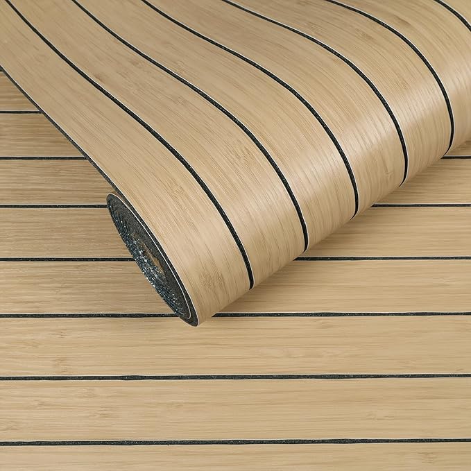 VEELIKE Tan Birch Wood Slat Wall Panels Peel and Stick Decorative Faux Wood by VEELIKE