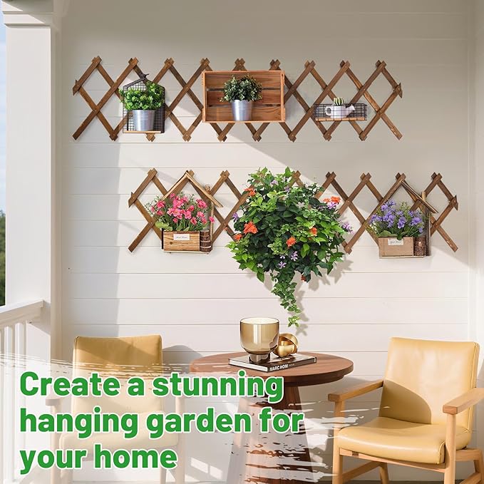 2Packs 13x78in Expandable Wood Wall Trellis - Image 2