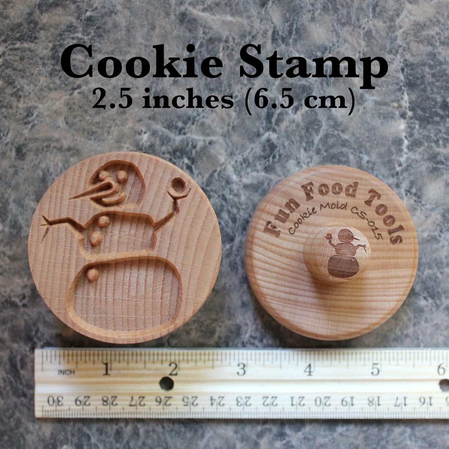 Wood Cookie Stamp, 2.5 Inch (Snowman CS-015)