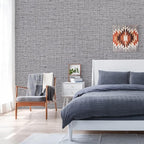 Grey Contact Paper Peel and Stick Wallpaper 32.8ft Pre-Pasted Grasscloth - Image 6