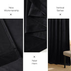 NICETOWN Black Blackout Extra Long Velvet Curtains 120 inches Long - Image 8