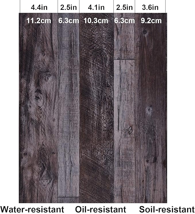 WENMER 17.71" x 394" Grey Wood Peel and Stick Shiplap Self Adhesive Wallpaper - Image 5